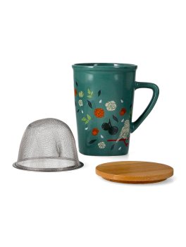 Infusiera in Ceramica con Coperchio in Legno - Herbal Infuser - 2