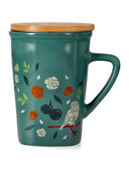 Infusiera in Ceramica con Coperchio in Legno - Herbal Infuser - 1
