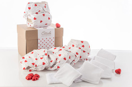 Kit Pannolini Taglia 2 - Cuore Rosso - 5 Mutandine + 10 Tamponi