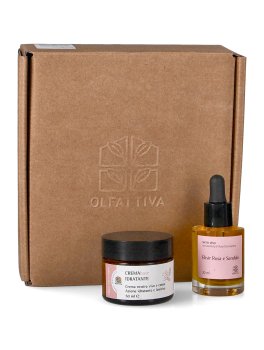 Kit Viso Rigenerante Olfattiva: Crema e Siero con Rosa Damascena - 1