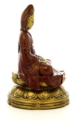 Statuetta di Kuan-yin in Meditazione (Dhyana Mudra) - 2