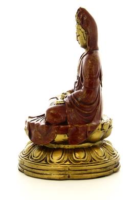 Statuetta di Kuan-yin in Meditazione (Dhyana Mudra) - 4