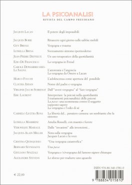 La Psicoanalisi n.46 - La Vergogna — Rivista - 2