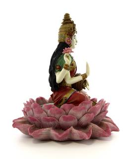 Statuetta Lakshmi Seduta su un fiore di Loto - 2