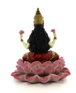 Statuetta Lakshmi Seduta su un fiore di Loto - 3