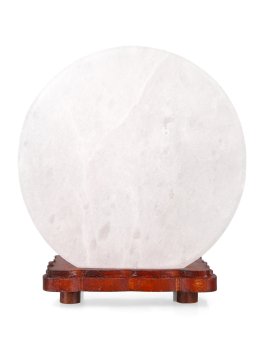 Lampada di Sale Bianca Tonda con Base in Legno - Gatti - 3