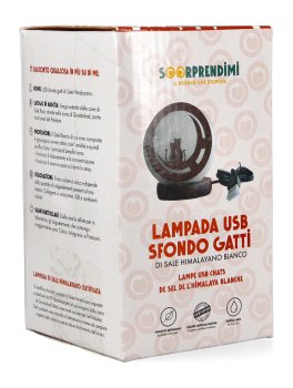 Lampada di Sale Bianco Himalayano USB - Gatti - 3