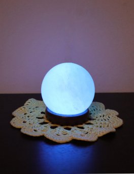 Lampada di Sale Sfera Rosa con presa Usb - 4