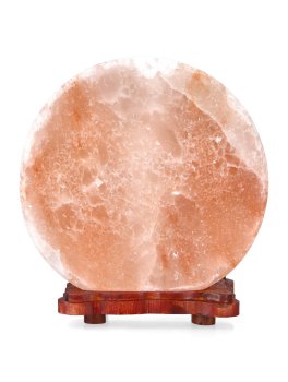 Lampada di Sale Tonda con Base in Legno - 3