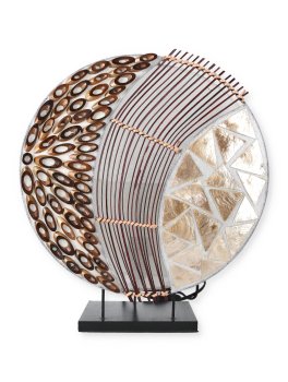Lampada in Bambu e Madreperla Color Oro - 1