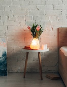 Lampada Sale Himalayano con base in Legno - 2