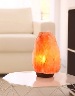 Lampada Sale Himalayano con base in Legno - 5