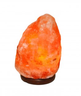 Lampada Sale Himalayano con base in Legno - 1