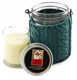 Lanterna Portacandela Rivestita in Lana con Candela - Blu