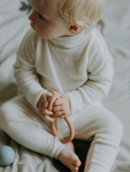 Leggings in Lana Merino e Seta - Ecru - 3