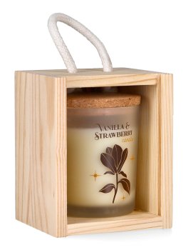 Little Box Legno Serenity - Candela Profumata a Base di Cera di Soia -Vaniglia & Fragola - 3