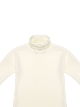 Maglia a Collo Alto in Lana Merino e Seta - Ecru - 2