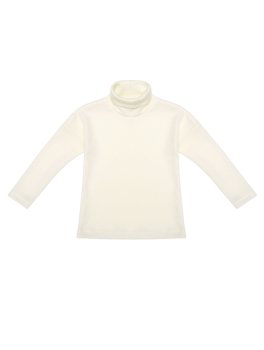 Maglia a Collo Alto in Lana Merino e Seta - Ecru - 1