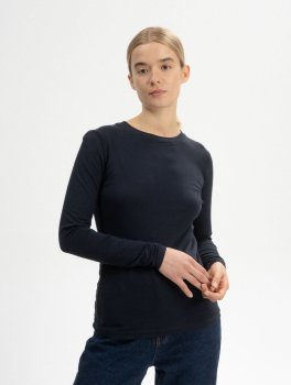 Maglia Basica a Maniche Lunghe Donna Dhivya - Blu Navy - 2