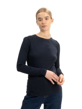 Maglia Basica a Maniche Lunghe Donna Dhivya - Blu Navy - 1