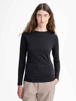 Maglia Basica a Maniche Lunghe Donna Dhivya - Nera - 2
