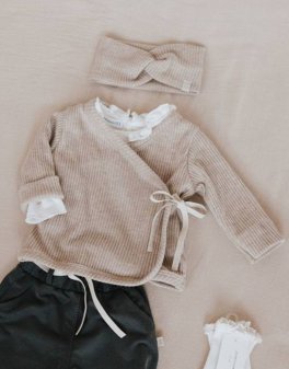 Maglia Cardigan Girl - Cammello - 3