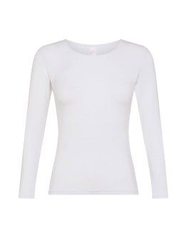 Maglia Girocollo in Tencel™ a Maniche Lunghe - Bianco - 1