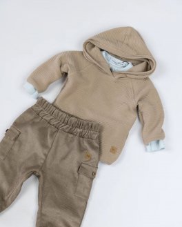 Maglia Tuta Bimbo con Cappuccio - Sabbia - 2
