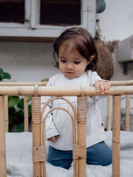 Maglietta Bimba a Maniche Lunghe con Fiocchi - Grigio Perla - 5