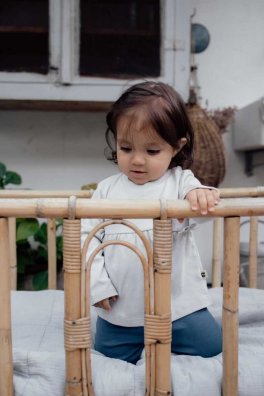 Maglietta Bimba a Maniche Lunghe con Fiocchi - Grigio Perla - 6