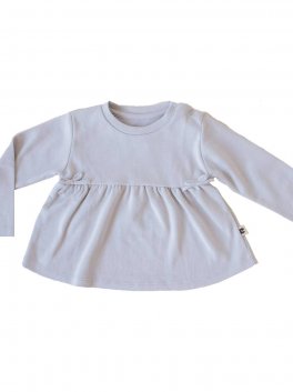 Maglietta Bimba a Maniche Lunghe con Fiocchi - Grigio Perla - 1