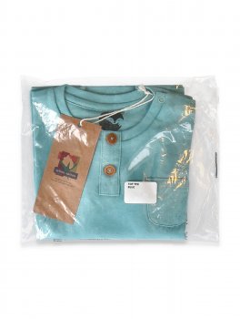 Maglietta Bimbo a Maniche Lunghe con Taschina - Azzurro Galapagos - 3