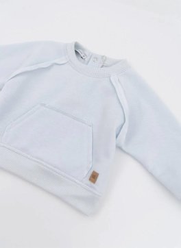 Maglione Bimbo con Tasca - Water Blue - 1