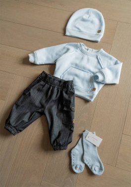 Maglione Bimbo con Tasca - Water Blue - 4