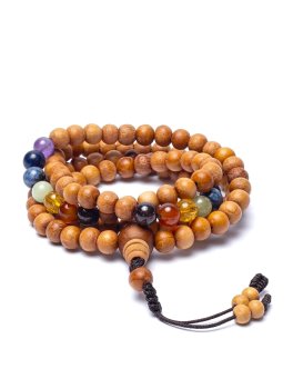 Mala con 7 Pietre Chakra e Grani in Legno Kadam - 1