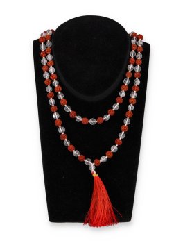 Mala con Grani di Rudraksha e Cristallo di Rocca - 2