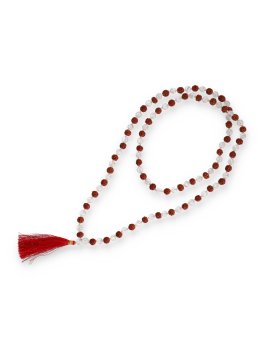 Mala con Grani di Rudraksha e Cristallo di Rocca - 3
