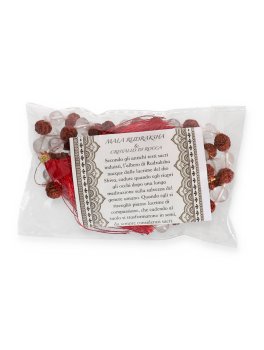 Mala con Grani di Rudraksha e Cristallo di Rocca - 4