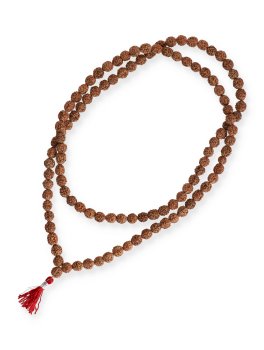 Mala con Grani di Rudraksha e Nappina Rossa - 2