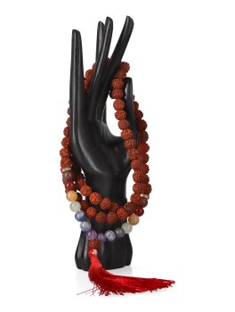 Mala con Rudraksha e 7 Pietre Chakra - 1