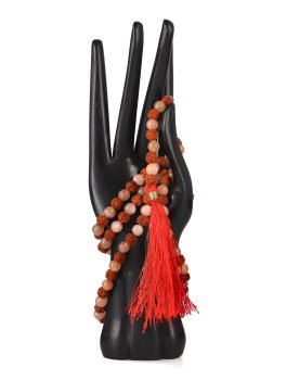 Mala con Rudraksha e Pietra di Luna - 1
