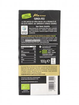 Mascao - Tavoletta di Cioccolato Fondente Extra 61% con Crispies alla Quinoa e Riso Bio - 3