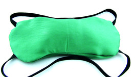 Maschera Relax Occhi con Shungite e Lino Bio in Pura Seta Shantung - Verde - 3