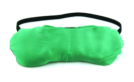 Maschera Relax Occhi con Shungite e Lino Bio in Pura Seta Shantung - Verde - 1