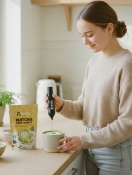 Matcha Barista Biologico Yumista - Preparato in Polvere di Avena e Tè Verde Matcha - 3