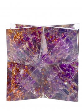 Merkaba Orgonite Ametista e Quarzo - 2