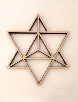 Merkaba "Tetraedro Stella" - Traforato su Legno di Betulla - 3