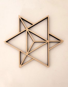 Merkaba "Tetraedro Stella" - Traforato su Legno di Betulla - 4
