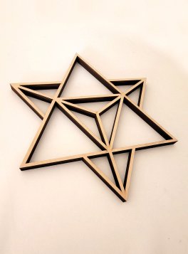 Merkaba "Tetraedro Stella" - Traforato su Legno di Betulla - 5