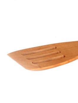 Mestolo Piatto con Fessure in Legno di Ciliegio - 2